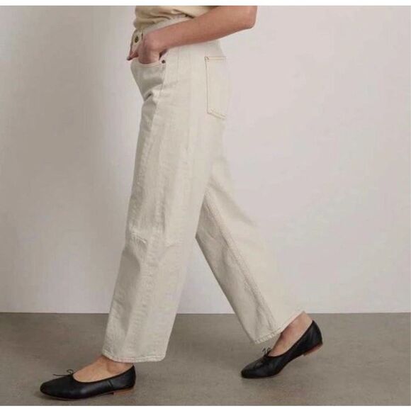 B SIDES Slim Lasso barrel Jeans Size 27 Button Fly $385.00 ivory - Picture 3 of 11